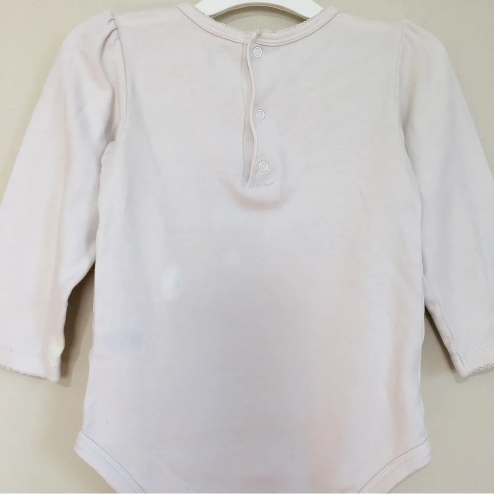 Carter's baby girl white pink long sleeve cotton overalls bodysuits